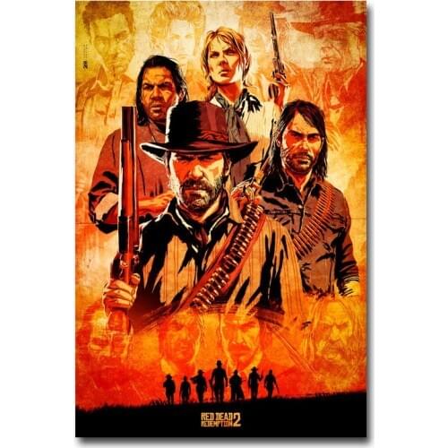Red Dead Redemption 2 Game Silk Poster Wall Art Canvas Print Painting Wallpaper Decorative Wall Picture for Living Room