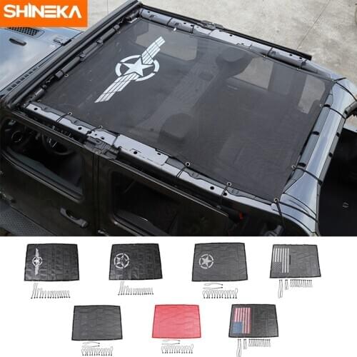 SHINEKA Car Cover For Jeep Wrangler JL Accessoire Sunshade Cover Roof UV Proof Net Trunk Shading Net For Jeep Wrangler JL 2018