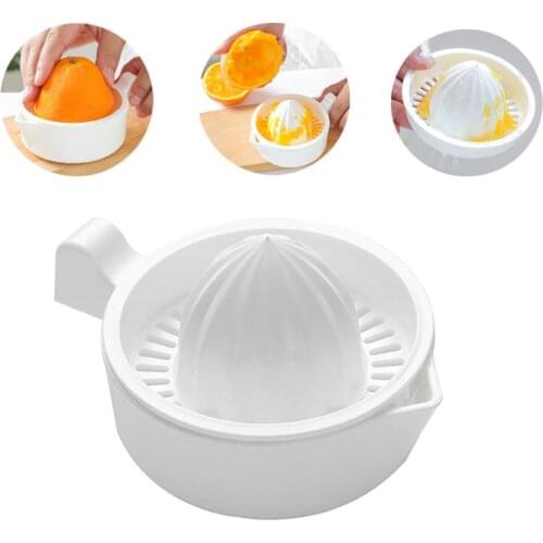 Mini Plastic Double Layer Household Manual Citrus Juicer Orange Lemon Fruit Squeezer Cup With Handle Pour Spout Portable Kitchen