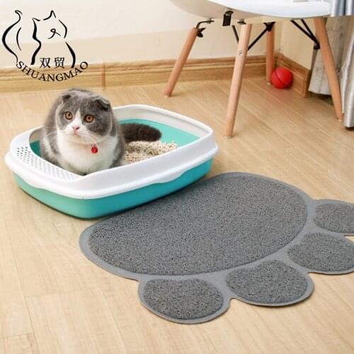 SHUANGMAO Waterproof Pet Cat Litter PVC Paw Mat Cat Toilet Cushion Pads Pets Litter Box Mats Products Bed For Cats House Clean