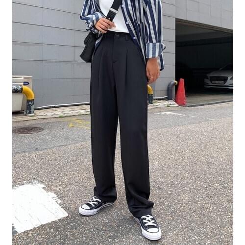 A257-Summer trendy one button skinny pants wide leg pants