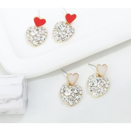 Punk Girl Fashion Earrings Love Crystal Temperament Net Red Super Flash Earrings 2020 New Womens Earrings Wholesale Nausznica
