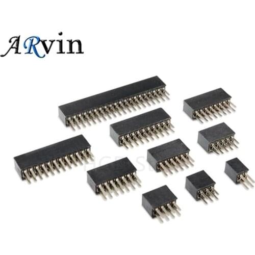 1.27mm 1.27 Double Row Female 3~50P Breakaway PCB Board Pin Header Socket Connector Pinheader 2*3P 2*5P 2*10P 2*20P 2*40P 2*50P