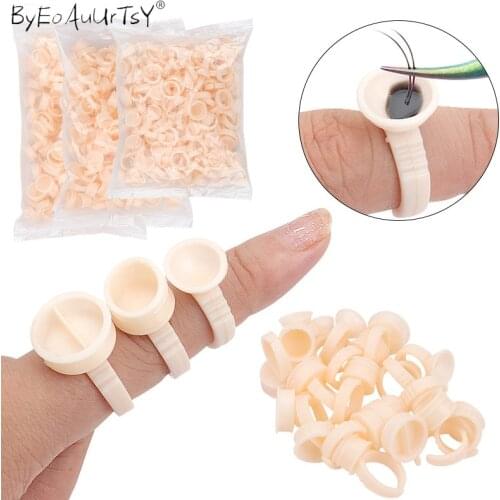 100Pcs/lot Silicone Disposable Caps Glue Ring Tattoo Ink Cup For Eyelash Extension Supplies Accessories Makeup Tattoo Too