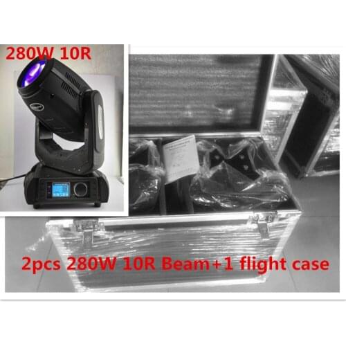 2 unids/lote con Flight case 280W 10r Beam Spot Wash 3in1 beam moving head 280 beam 10r dmx dj stage lighting