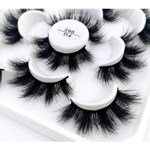 5 Pairs 25 mm 3D Mink Lashes Bulk Faux with Custom Box Wispy Natural Mink Lashes Pack Short Wholesales Natural False Eyelashes