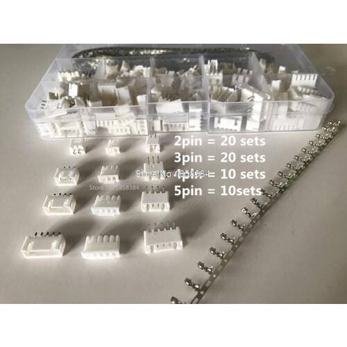 60 sets 2p 3p 4 pin 5pin xh 2.54mm Pitch Terminal Housing Pin Header terminal Connector with box connector