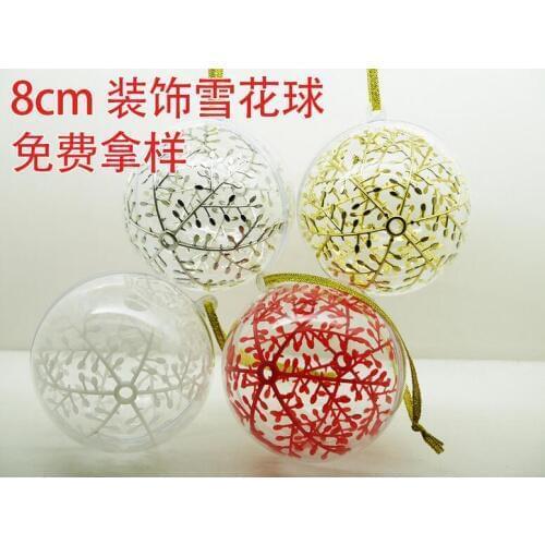 8cm Transparent Christmas ball Christmas snow balls Christmas decorations Event & Party Supplies