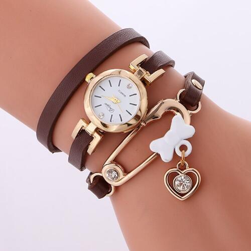 New Wholesale Women Bracelet Heart Bow Butterfly Watch Quartz Wristwatch Clock Ladies Casual Luxury Women Dress Watch