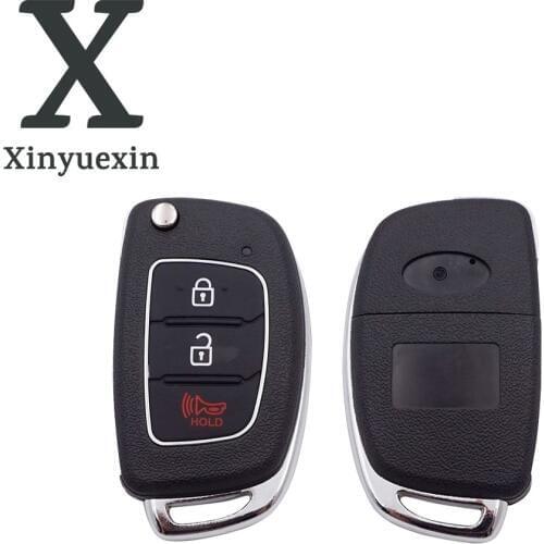 Xinyuexin 3 Button Remote Key Fob For Hyundai Solaris ix35 ix45 Elantra Santa Fe New Verna Car Key Case Cover Styling
