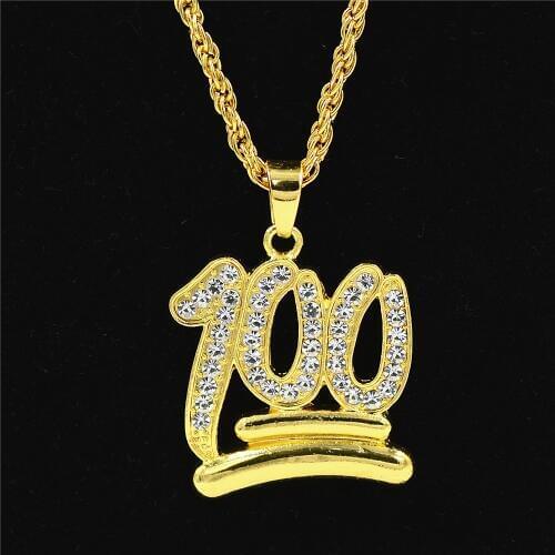 European and American Jewelry hot fashion trend hip hop Necklace mens neutral 100 point pendant necklace wholesale