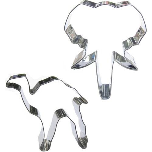 Elephant head, Camel shaped 2 piece biscuit cutting molds, baking tools, cake decorating soft candy tools