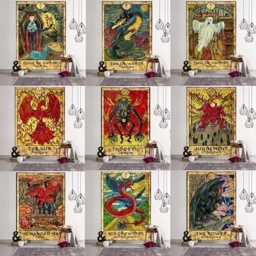 Mandala Tapestry Wall Hanging Witchcraft Hippie Beach Throw Rug Moon Travel Boho Bohemian Art Psychedelic Tapestries Home Decor