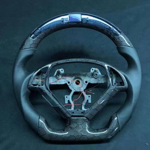 Racing Cuatomized LED Real Carbon Fiber Sports Steering Wheel Alcantara Leather compatible for INFINITI G25 2009-2013