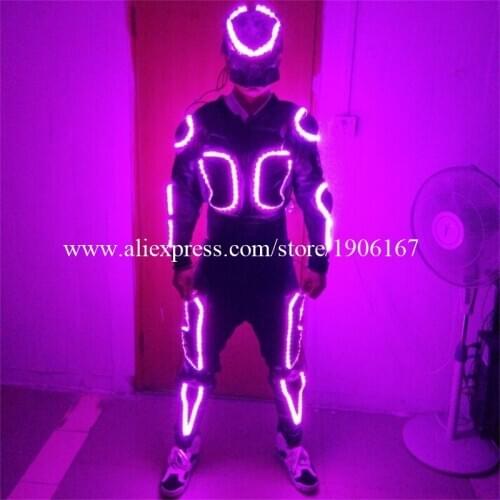 Hot sale new design seven colors LED costumes armor flashing glowing led armor for dancing stage dance wear