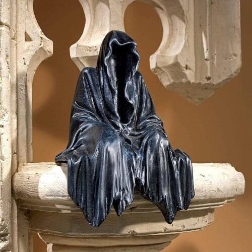 Gothic Sitting Home Decoration Sitting Statue Resin Black Desktop Ornament Gothic Sculpture Spooky Halloween Decorations