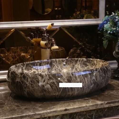 GW-6081 Vintage Style High-quality Ceramic Countertop Wash Basin Art Counter Basin Bathroom Sink Artistic Handmade Wash Basin