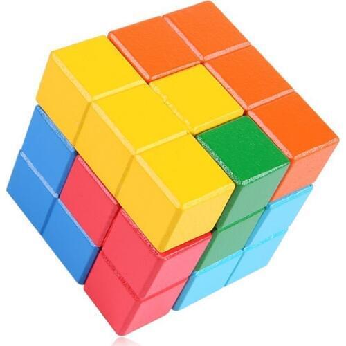 Tetris Game Wooden block Toys magic cube jigsaw puzzle blocks Children intelligence Toy wood Tangram kid preschool education aid