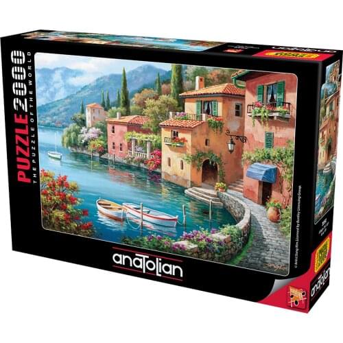 Villagio Dal Lago 2000 Piece Jigsaw Puzzle Paper Jigsaw Puzzle Educational Mind Intelligence Game Holiday Decoration Table Gift 96x66 cm Horizontally