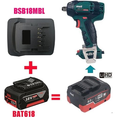 BSB18MBL Adapter Converter Can use Bosch 18V Li-ion Battery on Metabo 18V Lithium Tool