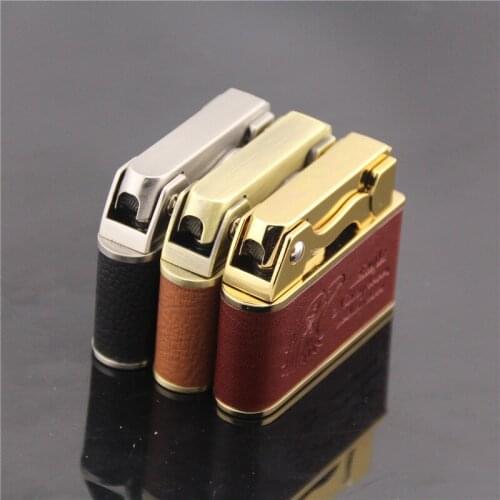 Leather Classic Retro Boutique Gift Kerosene Lighter Smoking Accessories Gadgets for Men Briquets Et Accessoires Fumeurs Mechero