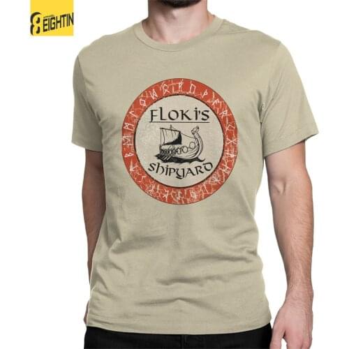 Mens Flokis Shipyard Kattegat Vikings Viking T Shirts Cotton Clothing Fun Short Sleeve Round Neck Tee Shirt Plus Size T-Shirts