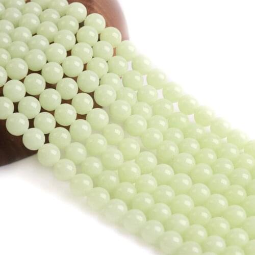 Natural Yellow Luminous Stone Glow In The Dark Green Loose Spacer Beads For DIY Jewelry Making Bracelet 15
