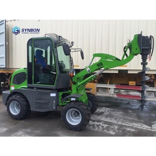 SYNBON New Mini Wheel Loader With Auger Farm Garden Loader 0. 8ton SY908E