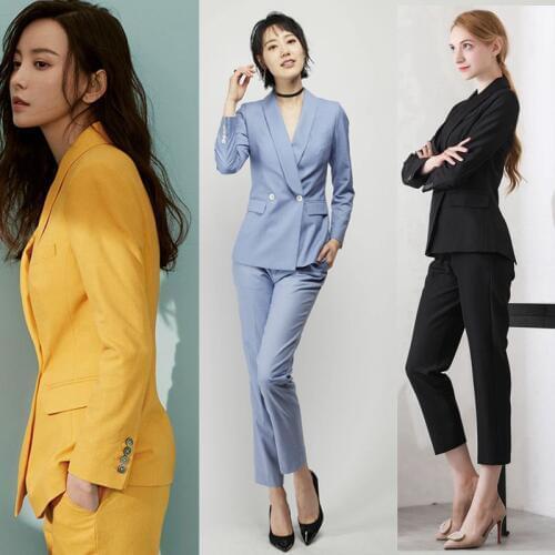 New high quality waist suit temperament fashion Korean version set female OL professional wear two-piece suit women