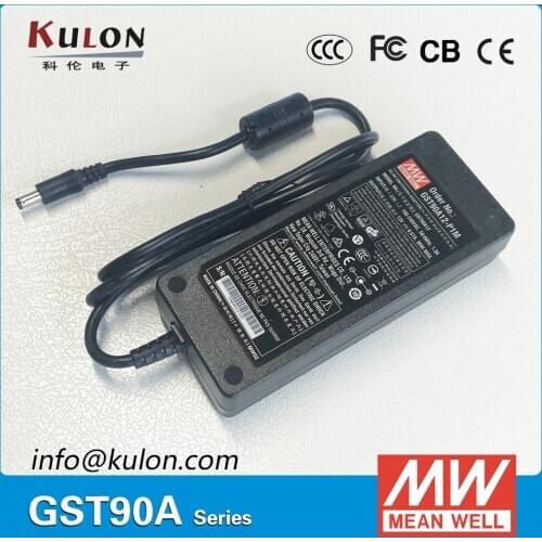 Original Mean Well GST90A12-P1M 80W 12V 6.67A AC/DC high reliable Level VI Meanwell green desktop Adaptor