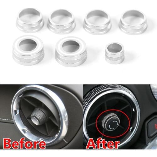 BBQ@FUKA 7PCS Aluminium Alloy Car Dash Board Panel Cover Trim Decoration Ring Bezel For Chevrolet Camaro 2017+ 4 colors