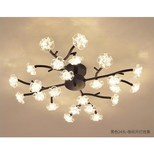 Plum blossom bedroom ceiling lamp creative living room lamp warm and romantic girl room wedding room lamp