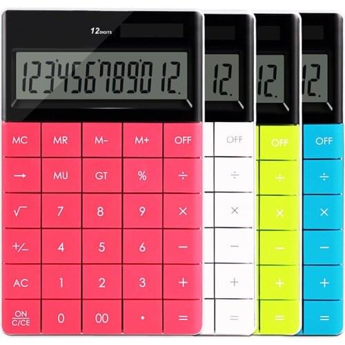 Simple Calculator Big Button Solar Office Business Calculator Color Portable Flat Panel Big Screen Mini Lightweight Computer