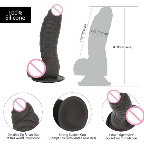 APHRODISIA Realistic Silicone Dildo, Safe and Soft Material Vaginal G-Spot with Suction Cup for Hands-Free Play Lifelike Sex Toy