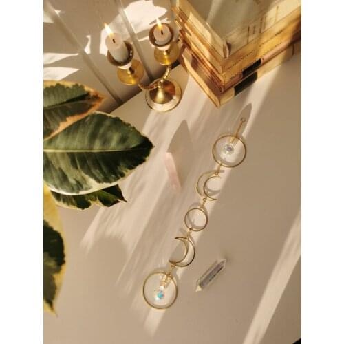 Crystal sun catcher moons rainbow prism light diffuser boho home decor fairy personalized customized gift crystal sun catcher