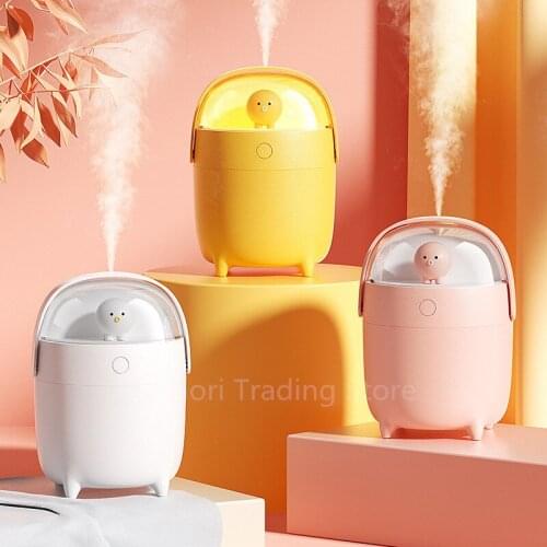 LED Cute Pet Humidifier Night Light USB Charging Atmosphere Table Lamp Desktop Air Purifier Aroma Diffuser Home Decoration Gift