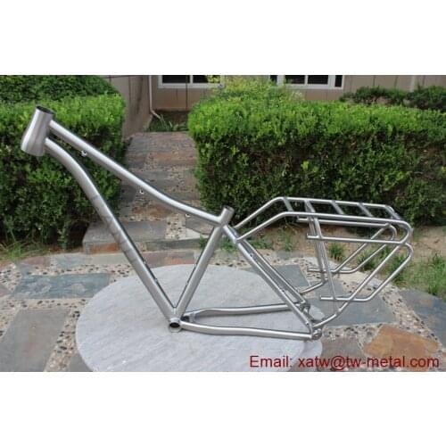 Titanium MTB bike frame with thru axle dropout Ti mountain bike frame with taper head tube titanium bicycle rack