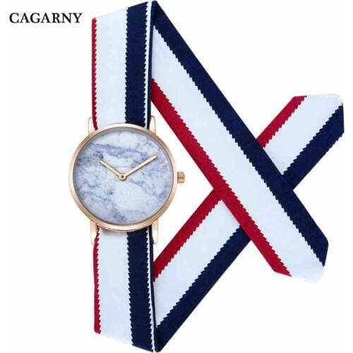 CAGARNY Women Bracelet Watches Fabric Strap Ladies Quartz Watch Fashion Brand Students Girls Gift Ultra Thin Gold Wristwatches