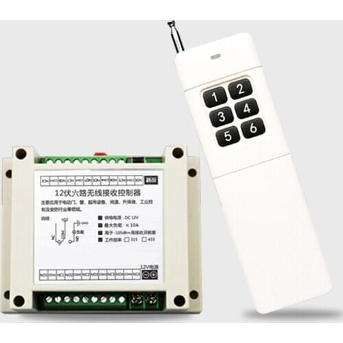 12V-48V 6-way wireless remote-controller switch multi-channel transceiver module electric door and window remote-controller
