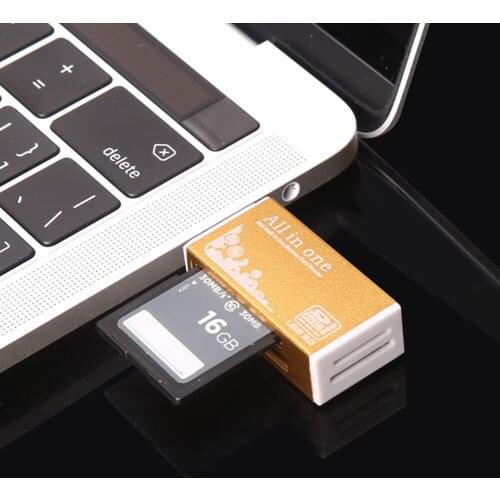 Aluminum Alloy 4In1 Multi-Function Card Reader Android USB 2.0 Card Reader SD Card TF Smart Card Reader Adapter For PC Laptop