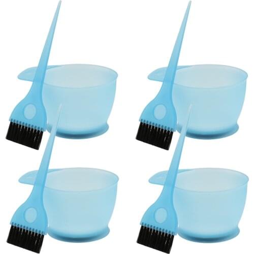 4x Salon Hair Color Dye Bowl Comb Brush Set Hairdressing Tint Bleach Tools