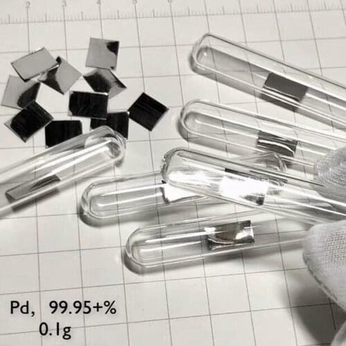 99,95% Palladium Metal 0.1 Gram In Glass Ampoule