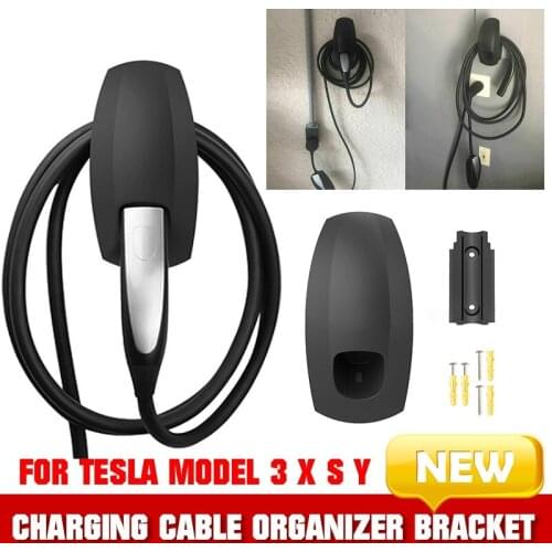 Interior Accessories For Tesla Model 3 X S Y Charging Cable Organizer Bracket Wall Charger Holder Stowing Tidying Parts Black