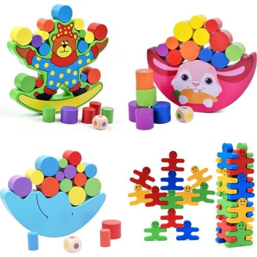 Balance Blocks Toy Animal Assembly Blocks Stacking Kids Educational Family Game Balancing Training Toy