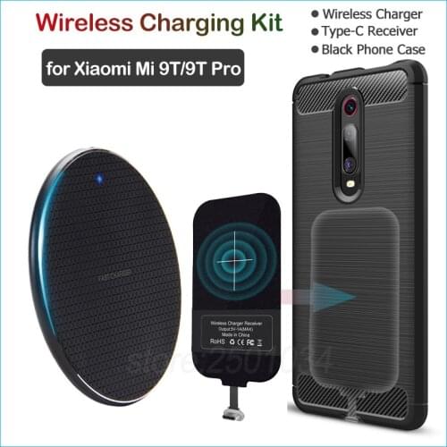 Qi Wireless Charger Install Type C Receiver for Xiaomi Mi 9T/9T Pro/Redmi K20/K20 Pro Enjoy Wireless Charging Gift Case