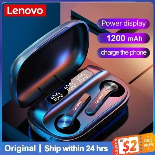 Lenovo QT81 TWS Wireless Headphone Bluetooth Stereo Earphones Sports Headset with Mic LED HD Call Waterproof Earbud 1200mAh