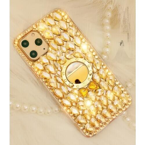 Bling Gold Crystal Full Diamond Rhinestone Ring Holder Case For Samsung Galaxy Note 20 10 9 8S 21 S20 FE Ultra S10E S9 S8 Plus