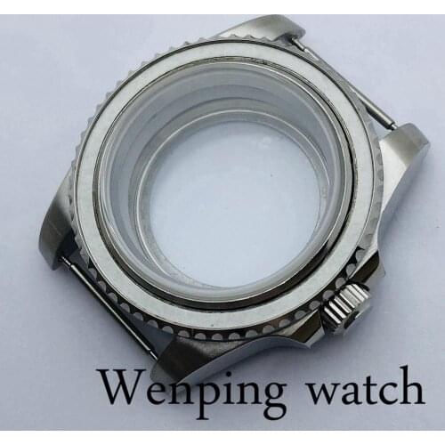 40mm silver sterile case sapphire glass fit NH35 NH36 ETA 2836 Miyota 8215/8205/821A Mingzhu DG 2813/ 3804 Seagull 1612 movement