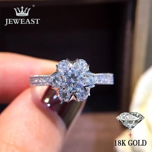 Natural Diamond 18K Gold Pure Gold Ring Beautiful Gemstone Ring Good Upscale Trendy Classic Party Fine Jewelry Hot Sell New 2019