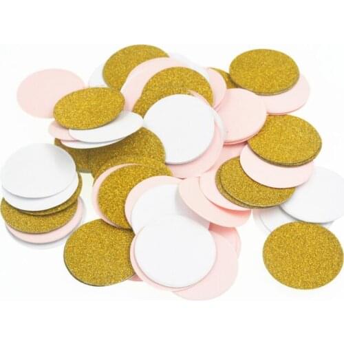 500pcs 3cm Gold/White/Pink Round Paper For Wedding Bridal Party Throwing Confetti Baby Shower Table Decoration Scatter Sprinkles